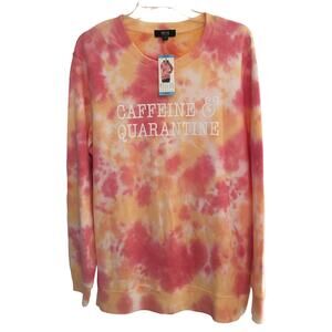 Modern Canvas Large "Caffeine and Quarantine" Roomie Long Sleeve Sweatshirt